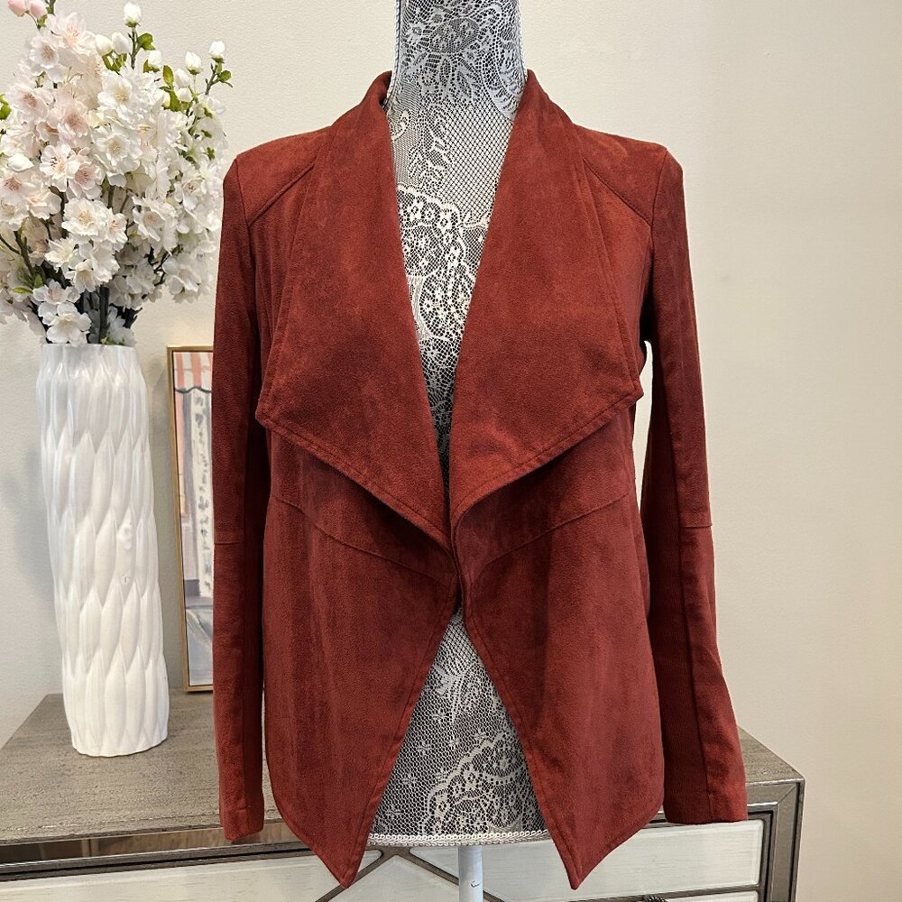 BB Dakota Drape Front Faux Suede Jacket